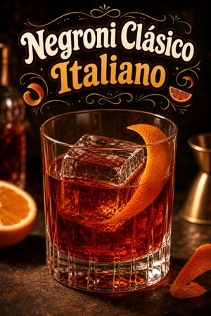 Receta de Cóctel Negroni Clásico Italiano