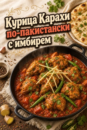 Аутентичный пакистанский чикен карахи со свежим имбирем