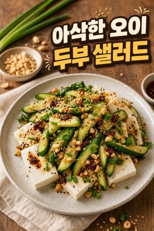 오이 크런치 두부 샐러드