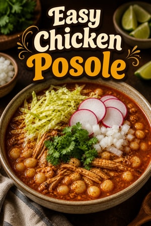 Easy Chicken Posole with Hominy and Chiles