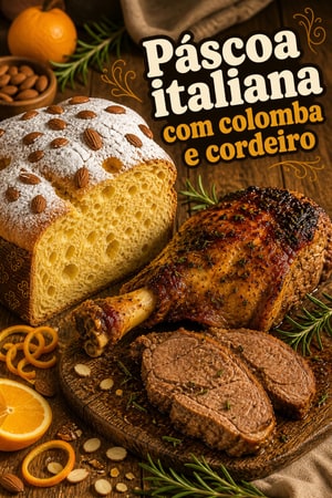 Colomba de Páscoa com pernil de cordeiro e glacê de laranja