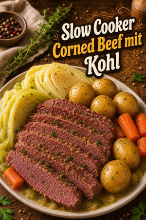 Slow Cooker Corned Beef mit Kohl und Kartoffeln
