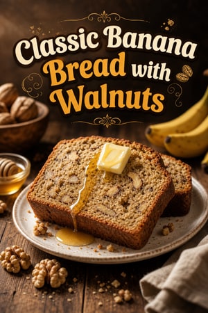 Classic Banana Bread with Walnuts