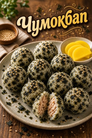 Корейские рисовые шарики Чумокбап с тунцом и нори