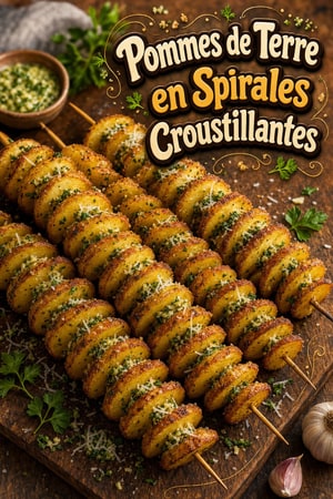 Spirales de Pommes de Terre Croustillantes au Beurre d'Ail