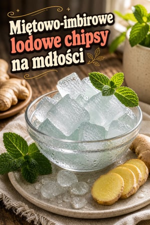 Miętowo-imbirowe chipsy lodowe — ulga przy mdłościach