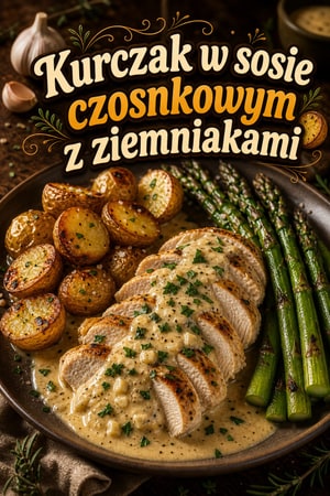 Kremowy kurczak czosnkowy z pieczonymi ziemniakami Whole30