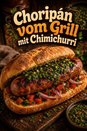 Gegrilltes Choripán-Sandwich mit Chimichurri (Argentinien)