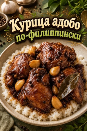 Классическая курица Адобо по-филиппински с чесноком и соевым соусом