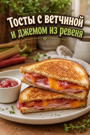 Тосты с ветчиной и клубничным джемом
