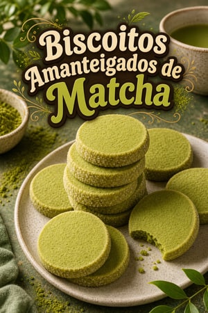 Biscoitos Amanteigados de Matcha (Chá Verde) Crocantes