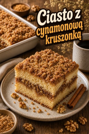 Klasyczne ciasto z kwaśną śmietaną i cynamonową kruszonką