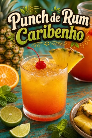 Punch de Rum Caribenho Clássico com Sumos Tropicais