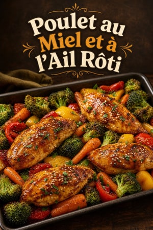 Poulet au Miel et à l'Ail Rôti avec Légumes