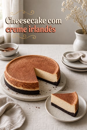 Cheesecake com creme irlandês