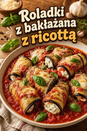 Involtini z bakłażana z ricottą i sosem pomidorowym