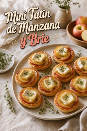 Minitatines de Manzana y Brie Caramelizadas