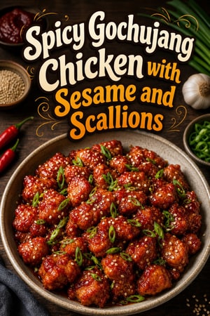 Spicy Gochujang Chicken with Sesame and Scallions