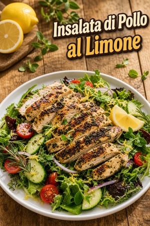 Insalata di Pollo alla Griglia con Limone e Erbe Aromatiche