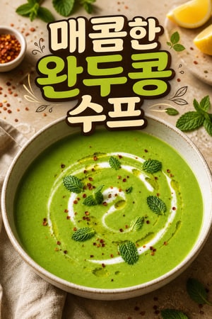 매콤한 완두콩 수프
