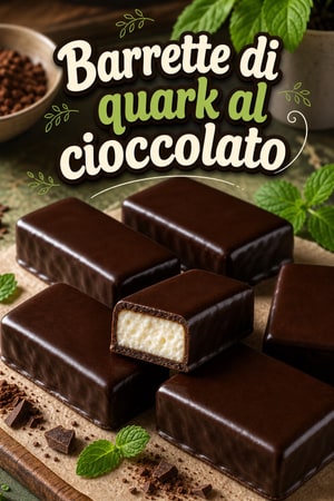 Barrette di quark glassate con copertura al cioccolato