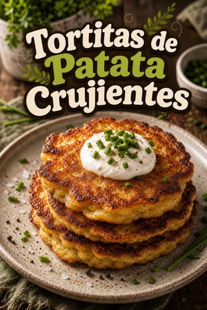 Tortitas crujientes de patata con puré sobrante, fáciles