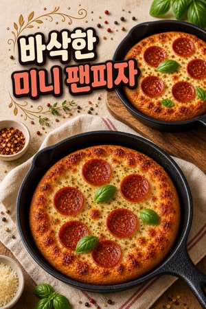 바삭한 도우가 일품인 1인용 미니 무쇠팬 페퍼로니 피자 만들기