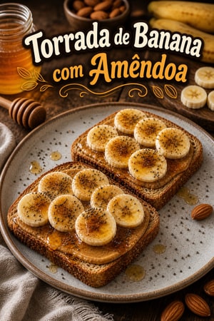 Torrada Energética de Manteiga de Amêndoa e Banana