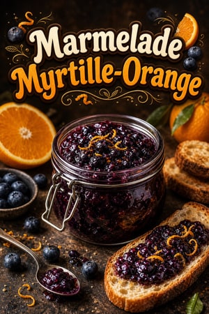 Marmelade de myrtilles et orange aux zestes frais