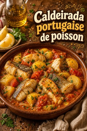 Caldeirada portugaise de poisson, pommes de terre et herbes