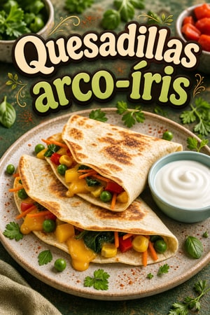 Quesadillas Arco-íris de Legumes — Rápidas e Suaves