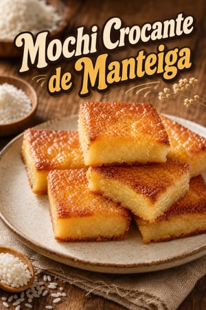 Mochi de Manteiga Crocante com Farinha de Arroz Doce