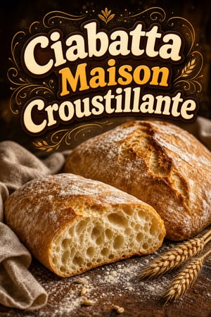 Pain Ciabatta Maison Authentique à la Croûte Croustillante