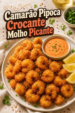 Camarão Pipoca Crocante com Molho Picante
