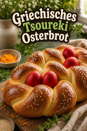 Tsoureki: Griechisches süßes Osterbrot traditionell
