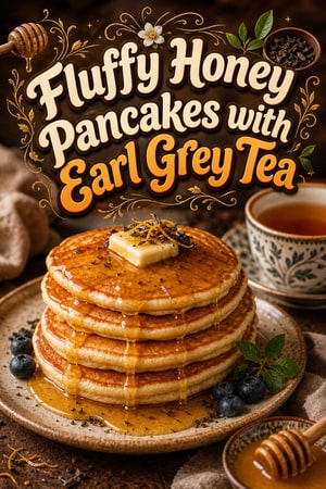 Fluffy Honey Pancakes with Earl Grey Tea for Cozy Brunch