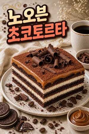 클래식 아르헨티나 초코토르타 — 오븐 없이 만드는 둘세데레체 케이크 — 커피에 적신 초콜릿 쿠키와 크림 층
