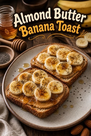 Quick Almond Butter and Banana Power Toast with Honey