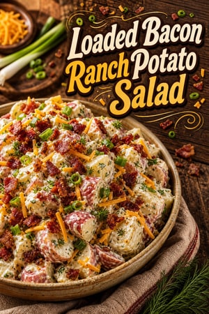 Loaded Bacon Ranch Potato Salad for a Crowd