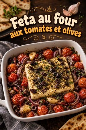 Feta rotie aux tomates et aux olives