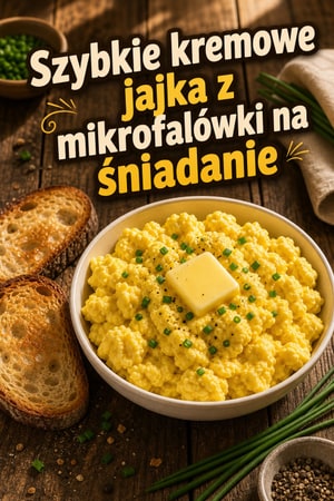 Szybkie kremowe jajka z mikrofalówki na śniadanie — łatwe