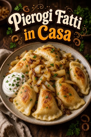 Pierogi Fatti in Casa con Patate, Formaggio e Cipolle