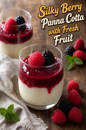Silky Berry Panna Cotta with Fresh Fruit Coulis