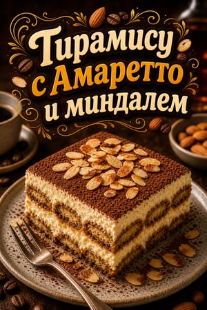 Бархатистый тирамису с Амаретто и жареным миндалем
