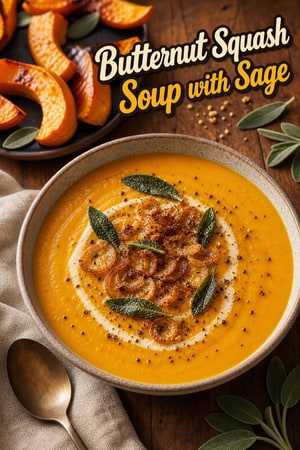 Aromatic Butternut Squash Soup with Sage and Crispy Shallots