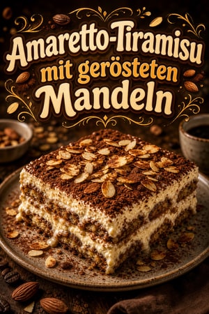 Samtiges Amaretto-Tiramisu mit gerösteten Mandeln