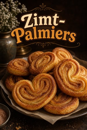 Klassische französische Palmiers mit Zimt und Zucker