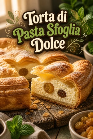 Torta di Pasta Sfoglia Dorata con Ripieno Dolce ai Fiocchi di Latte