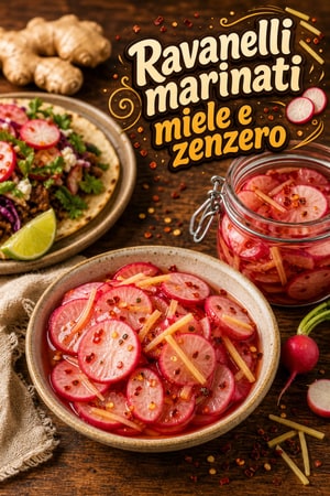 Ravanelli Marinati Veloci con Miele, Zenzero e Peperoncino