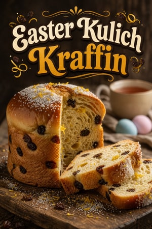Easter Kulich Kraffin: Tall Russian Sweet Braided Bread